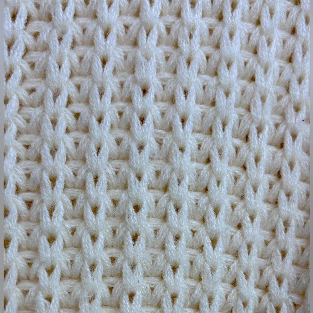SAGE THE LABEL Fringed Cable-Knit Turtleneck Sweater in Ivory/Cream - SIZE M - Picture 16 of 16
